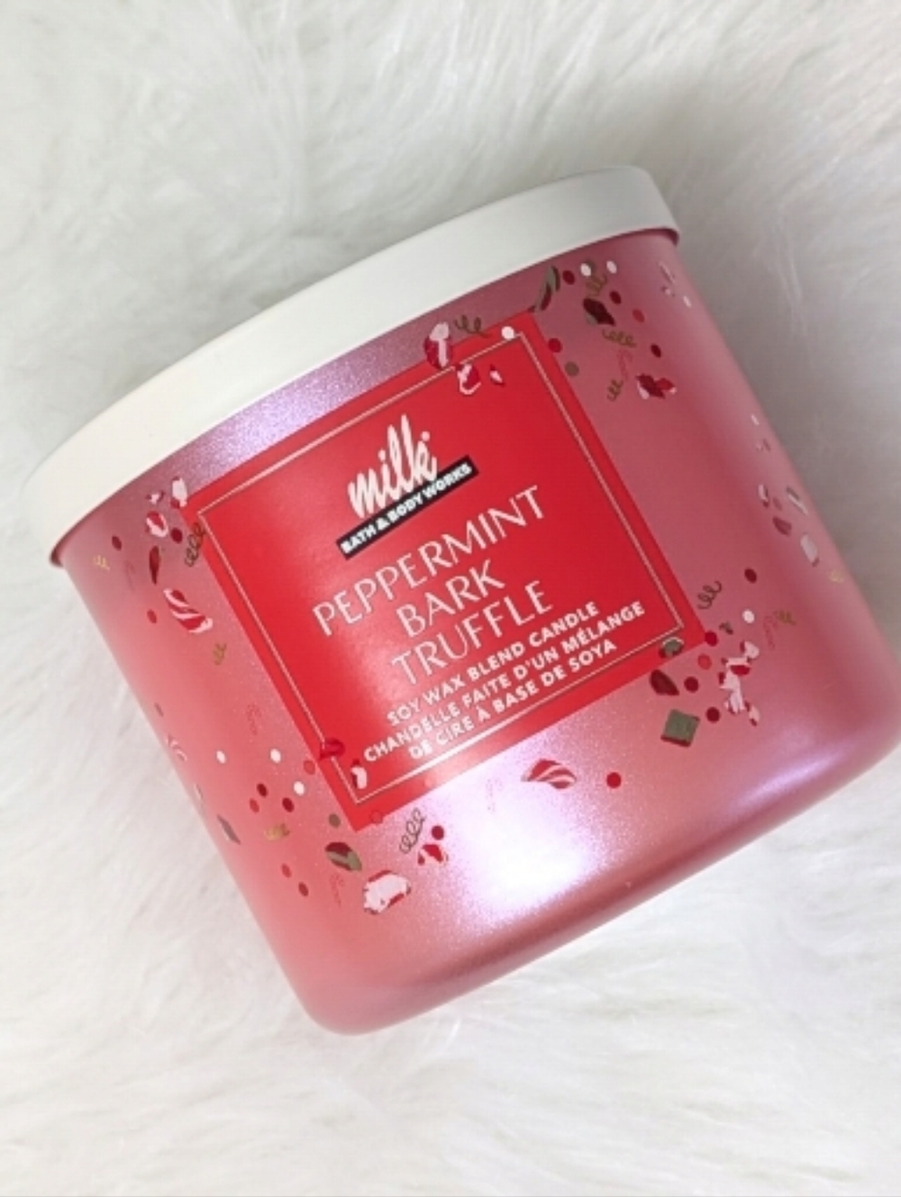 BBW Limited Edition ❤️🔥 Milk Bar Peppermint Bark Truffle 3 Wick Candle